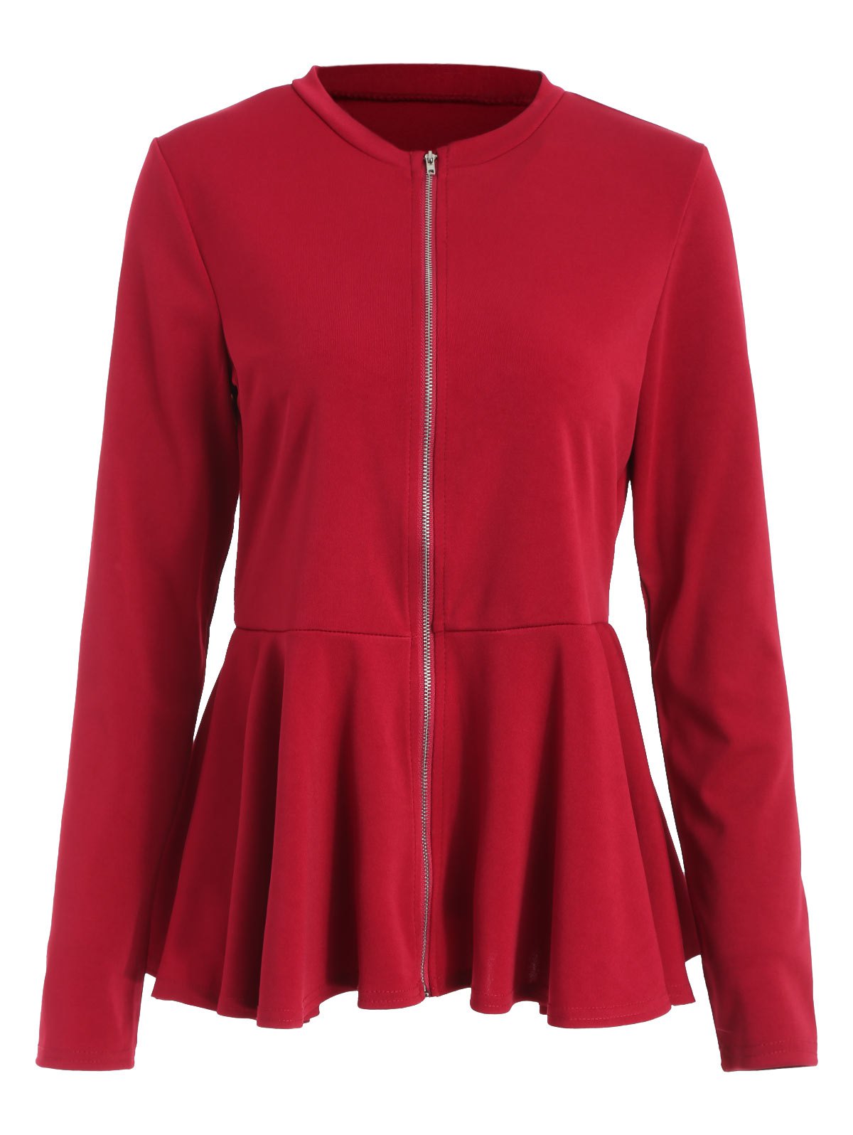 zip-up-red-wine-peplum-jacket (4) Zip Up Red Wine Peplum Jacket - Image 1