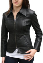 Black Full Sleeved Leather Jacket