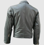 Classical Gray Biker Style Leather Jacket