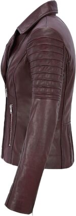 Dark Brown Women's Stylish Biker Leather Jacket