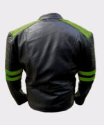 Men's Classic Biker Grey and Black Leather Jacket