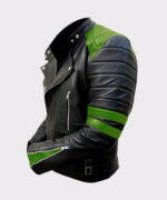 Men's Classic Biker Grey and Black Leather Jacket