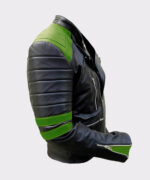 Men's Classic Biker Grey and Black Leather Jacket