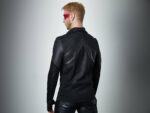 Men's Cyberpunk Hexagonal Honeycomb Leather Jacket