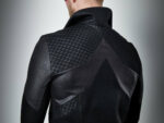 Men's Cyberpunk Hexagonal Honeycomb Leather Jacket