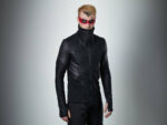 Men's Cyberpunk Hexagonal Honeycomb Leather Jacket
