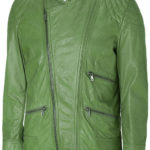 Charming Green Leather Jacket Men