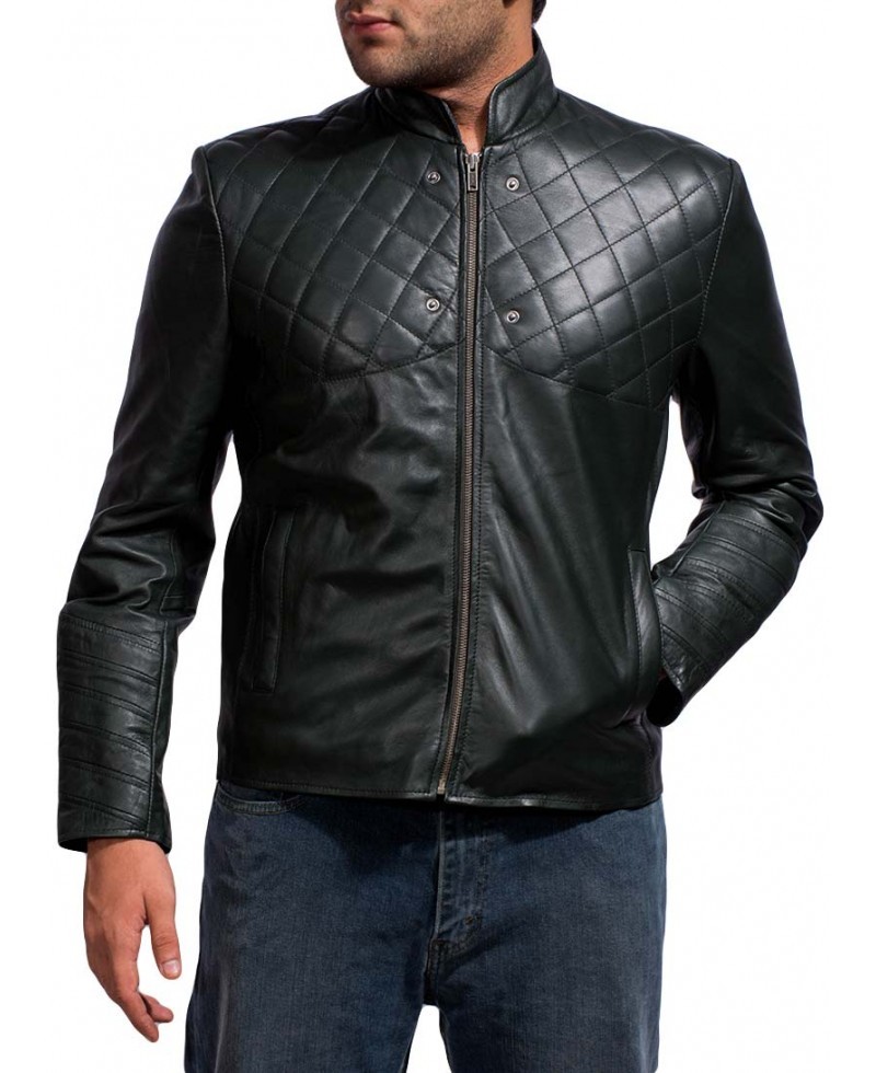 David Beckham Black Quilted Leather Jacket