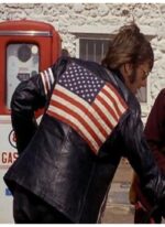 Easy Rider Peter Fonda USA Flag Biker Leather Jacket