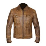 Expendable Rough Vintage Cognac Leather Jacket