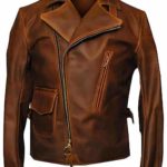 Men’s Chris Evans Distressed Brown Biker