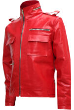 Soft Biker Red Leather Jacket Men