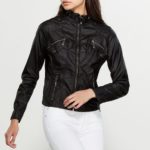 Vegan Black Leather Moto Jacket