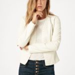 Whip Stitch White Leather Jacket