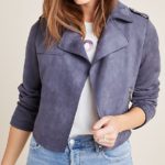 Women's Dark Gray Moto Biker Jacket