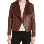 Women's Front Open Brown Leather Jacket