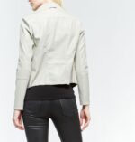 Women's Front Open White Leather Jacket - Image 2