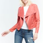 Women's Front Open Dark Pink Leather Jacket