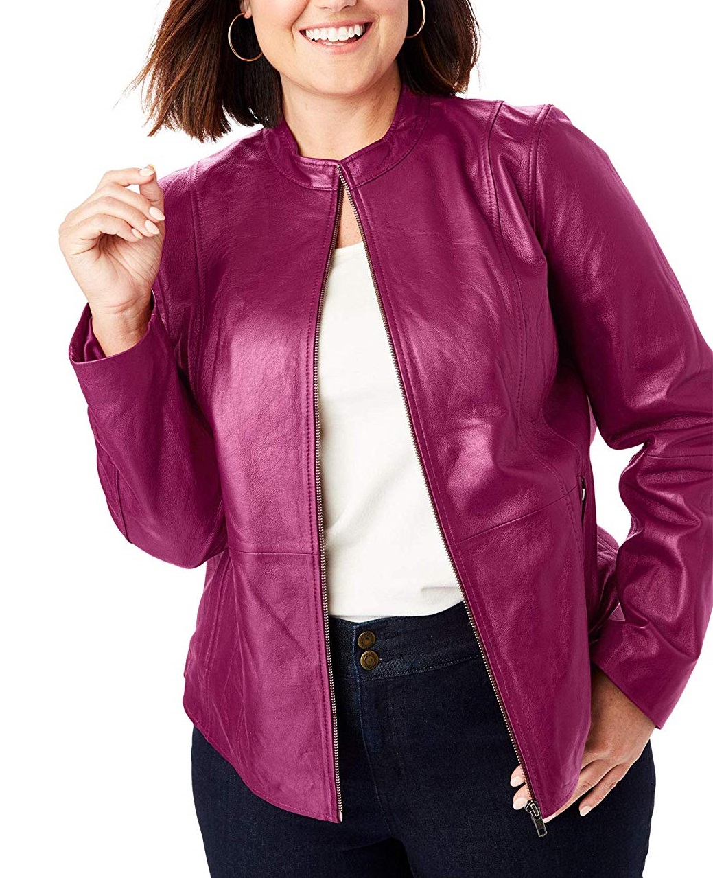 Berry leather jacket sale