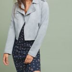 Women's Light Blue Moto Biker Jacket