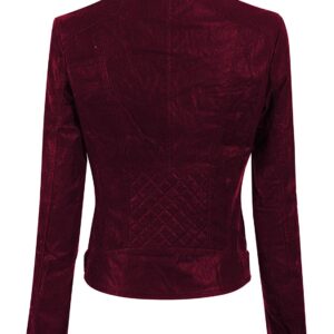 Maroon Leather Jacket women