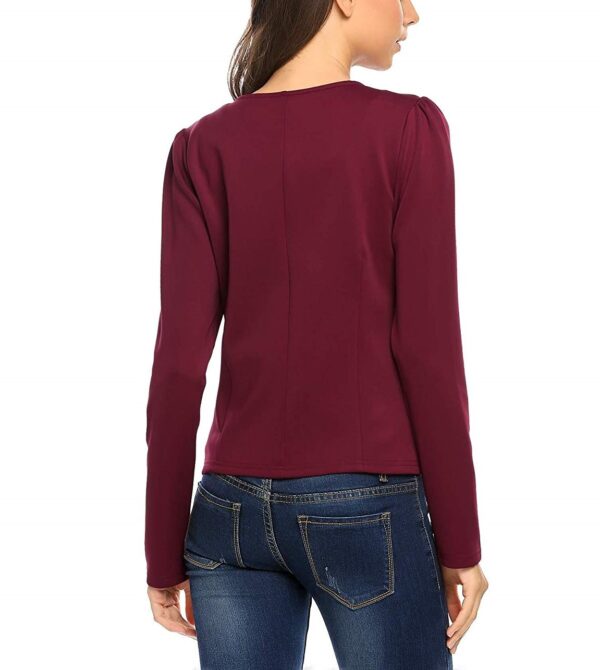 Women's Short Zipper Red Jacket - Image 2