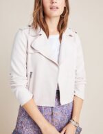 Women's White Moto Biker Jacket
