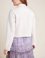 Women's White Moto Biker Jacket - Image 2
