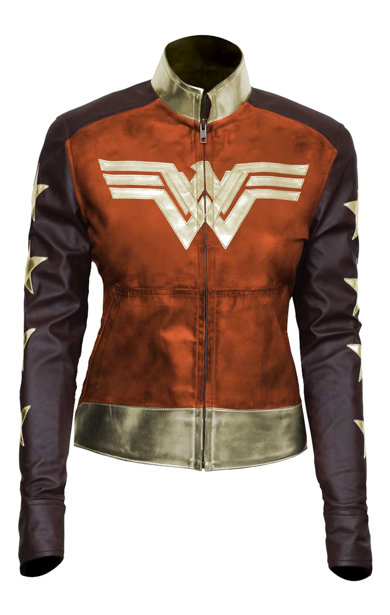 wonder-women-brown-waxed-leather-jacket (1) Wonder Women Brown Waxed Leather Jacket