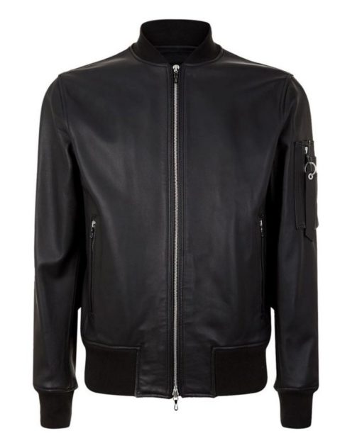 1215-Brando-Black-Leather-Bomber-Jacket-510x625 Brando Black Leather Bomber Jacket - Image 1