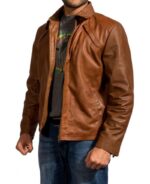 Arthur Inception Tan Brown Leather Jacket - Image 4