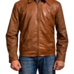 Arthur Inception Tan Brown Leather Jacket