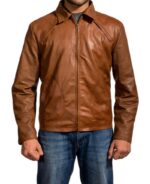 Arthur Inception Tan Brown Leather Jacket