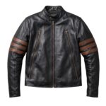 Black X-Men Origins Wolverine Leather Jacket Front