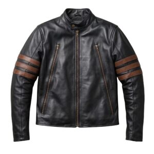 Black X-Men Origins Wolverine Leather Jacket Front