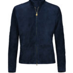 Daniel Craig Blue Suede Leather Jacket