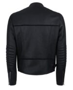 Eastwood Black Leather Biker Jacket - Image 2