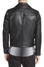 Hunky Black Leather Biker Jacket - Image 2