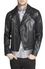 Hunky Black Leather Biker Jacket