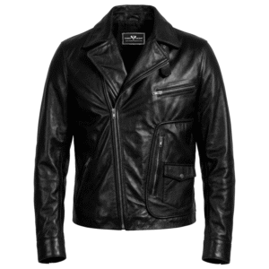 James Franco Black Leather Biker Jacket Front