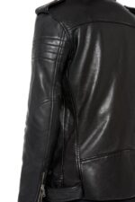 Back of Kendrick jacket showing contoured fit and shoulder stitching