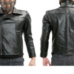 distressed leather and worn details on Mad Max inspired warrior jacket