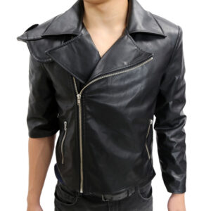 Front view of Mad Max Rockatansky Warrior black jacket