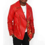 Micheal Forever Concert Ne-Yo Red Leather Jacket