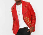 Micheal Forever Concert Ne-Yo Red Leather Jacket