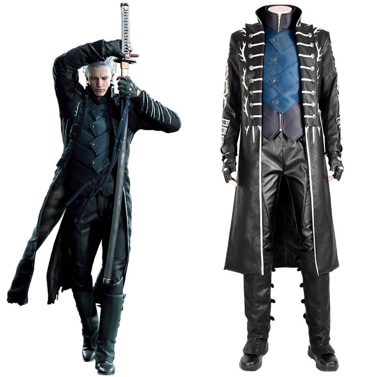 Dmc devil may cry 5 dante costume cosplay jacket unisex pu leather