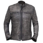 Vintage Biker Cafe Racer Retro Distressed Leather Jacket For men