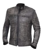 Cafe Racer Men's Retro Biker Vintage Motorcycle Distressed Black Leather Jacket