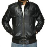 Amigo-Black-Leather-Bomber-Jacket-front