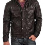 Black Mens Standard Buttoned Leather Jacket